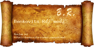 Benkovits Rómeó névjegykártya